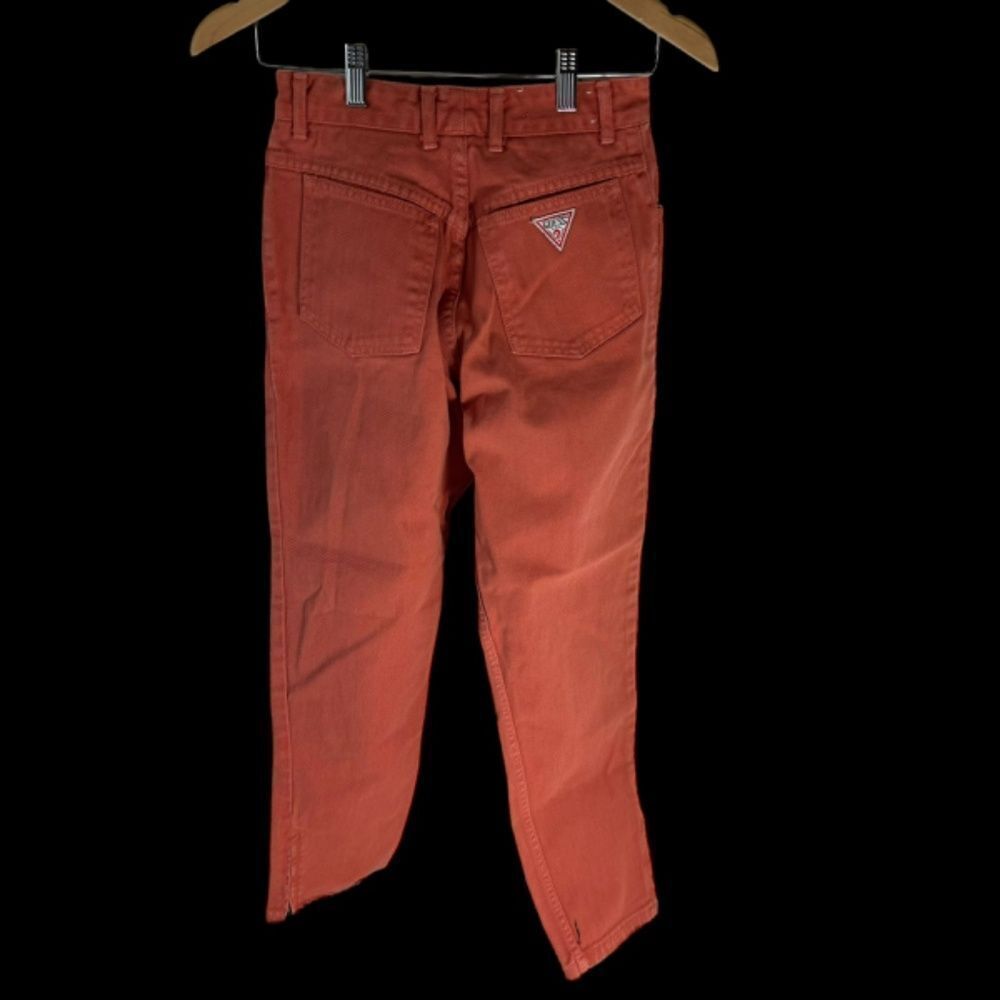 Georges Marciano For Guess 80's Vintage Orange High Rise Ankle Zip Jeans‎ Sz 29 - Picture 3 of 9